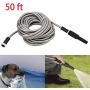 Autoparts 304 Stainless Steel Garden Hose, Lightweight Metal Hose with Free Nozzle, Guaranteed Flexible and Kink Free 25'' 50'' 75'' 100'' Fit (50FT)