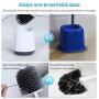 POPTEN Toilet Bowl Cleaning Brush and Holder Set for Bathroom Storage and Organization, Deep-Cleaning Toilet Bowl Cleaner Brush with Holder Anti-Rust Handle & TPR Soft Bristle,Floor Standing White