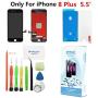 Premium Screen Replacement for iPhone 8 Plus (5.5 inch) - 3D Touch LCD Complete Repair Kits -LCD Touch Digitizer Display Glass Replacement with Tempered Glass, Tools, Instruction (Black)
