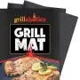 Grillaholics Grill Mat - Set of 2 Heavy Duty BBQ Grill Mats - Non Stick, Reusable, and Easy to Clean Barbecue Grilling Accessories - Lifetime Manufacturers Warranty
