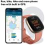 Fitbit Versa 3 Health & Fitness Smartwatch with GPS, 24/7 Heart Rate, Alexa Built-in, 6+ Days Battery, Pink/Gold, One Size (S & L Bands Included)