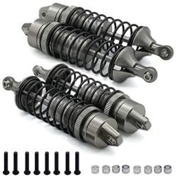 Front Rear Shock Absorber Assembled Damper Full Metal Aluminum Alloy Set Oil Filled Shocks Replacement of 5862 for 1/10 Slash 4x4 4WD Upgrade (4-Pack)