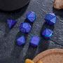 Hestya 7 Pieces Metal Dices Set DND Game Polyhedral Solid Metal D&D Dice Set with Storage Bag and Zinc Alloy with Enamel for Role Playing Game Dungeons and Dragons, Math Teaching (Blue Edge Purple)
