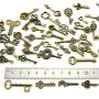 Pack of 50 Pieces Antique Bronze Vintage Petite Size Key Charms DIY Necklace Pendant for Handmade Jewelry Making-Petite Size