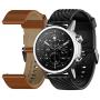 Moto 360 3rd Gen 2020 - Wear OS by Google - The Luxury Stainless Steel Smartwatch with Included Genuine Leather and High-Impact Sports Bands - Steel Gray