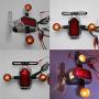HTTMT- Motorcycle Chrome Smoke Metal Tombstone Brake Tail W/Light Signal Compatiable With Big Twin Motorcycle Bike [P/N: XH3118B-A-01-CD+SK]