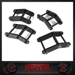 Heavy Metal Suspensions - Fits 1987-1995 Jeep Wrangler YJ 1.5'' Front + 1.5'' Rear Boomerang Shackles High Strength Carbon Steel Lift Kit