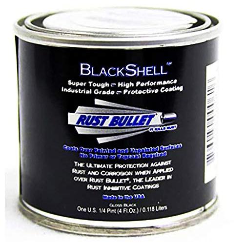 Rust Bullet BlackShell - 4 oz Can, Black Rust Inhibitor, Rust Preventive Coating - UV Resistant Rust Treatment