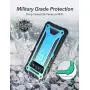 YOUMAKER Kickstand Case for Galaxy S10 Plus, Built-in Screen Protector Work with Fingerprint ID Full Body Heavy Duty Protection Shockproof Cover for Samsung Galaxy S10+ Plus 6.4 inch - Blue