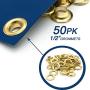 Ram-Pro 1/2'' Brass Grommets Eyelets with Washers Kit, Solid Metal Antique Style Eyelet Repair Replacement Pack, Sets of 25