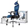 NOUHAUS Ergo3D Ergonomic Office Chair - Rolling Desk Chair with 4D Adjustable Armrest, 3D Lumbar Support and Blade Wheels - Mesh Computer Chair, Gaming Chairs, Executive Swivel Chair (Blue)
