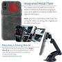 Dockem Wallet Case for iPhone X/XS: Built-in Metal Plate for Magnetic Mounting & 2 Credit Card Holders, 5.8'' Exec M2 Synthetic Leather (Grey)