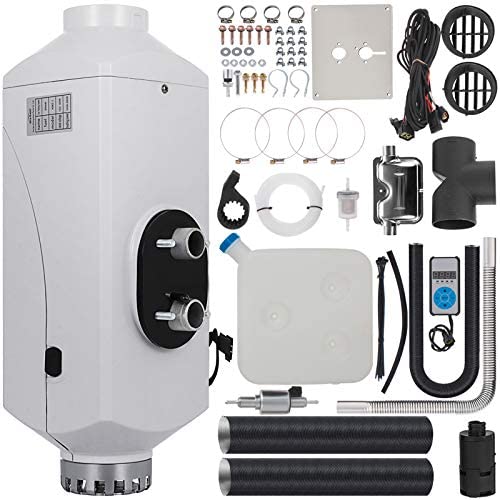 Happybuy 5KW Diesel Air Heater Aluminum Alloy Air Diesel Heater 12V 5KW Diesel Parking Heater Muffler with Digital Switch for RV Motorhome Boat and Trailer