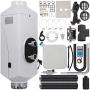 Happybuy 5KW Diesel Air Heater Aluminum Alloy Air Diesel Heater 12V 5KW Diesel Parking Heater Muffler with Digital Switch for RV Motorhome Boat and Trailer
