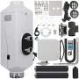 Happybuy 5KW Diesel Air Heater Aluminum Alloy Air Diesel Heater 12V 5KW Diesel Parking Heater Muffler with Digital Switch for RV Motorhome Boat and Trailer
