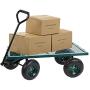 Dporticus Four-Wheel Trailer Large Folding Wagon Side Cart 560lbs Load Capacity, Handling Truck Pull for Outdoor Garden Warehouse Beach