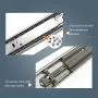 1 Pair 22 Inch Side/Rear Mount Soft Close Drawer Slides Full Extension 3 FOLD Drawer Glides - LONTAN 4502S3-22 Drawer Slides Bottom Mount Heavy Duty 100 LB Drawer Runners with Rear Mounting Brackets