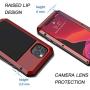 Lanhiem iPhone 11 Pro Case, Heavy Duty Shockproof [Tough Armour] Metal Case with Built-in Screen Protector, 360 Full Body Protective Cover for iPhone 11 Pro (5.8 Inch), Dust Proof Design -Red