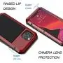 Lanhiem iPhone 11 Pro Case, Heavy Duty Shockproof [Tough Armour] Metal Case with Built-in Screen Protector, 360 Full Body Protective Cover for iPhone 11 Pro (5.8 Inch), Dust Proof Design -Red