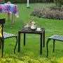 PHI VILLA Indoor Outdoor Small Metal Square Side/End Table, Patio Coffee Bistro Table, Black PHI VILLA Indoor Outdoor Small Metal Square Side/End Table, Patio Coffee Bistro Table, Black