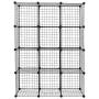 VINGLI Wire Cube Storage, 12-Cube Metal Grids Bookshelf, Modular Shelving Units, Stackable Storage Bins Ideal for Living Room Bedroom, Home, Office (12-Cube)