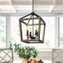 4-Light Rustic Chandelier Metal Pendant Light,Farmhouse Chandeliers,Ceiling Light Fixtures with Oil Rubbed Bronze Finish for Dining Room,Kitchen Island,Hallway and Entryway