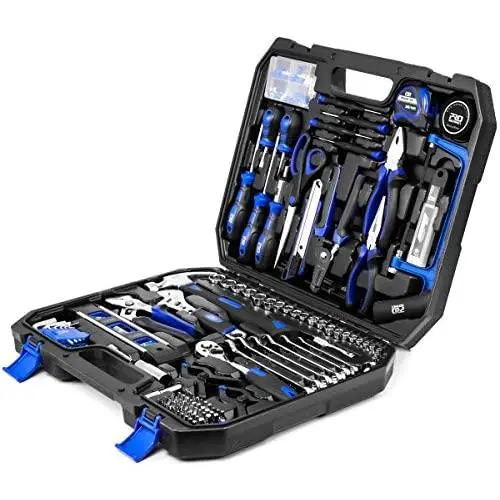 210-Piece Household Tool Kit, PROSTORMER General Home/Auto Repair Tool Set with Hammer, Pliers, Screwdriver Set, Wrench Socket Kit and Toolbox Storage Case - Perfect for Homeowner, Diyer, Handyman