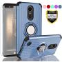 AYMECL Case for LG K20 Plus Case,LG Harmony/K20/K20V/VS501/K10 2017/Grace LTE Case with HD Screen Protector,360 Degree Rotating Ring Holder Travel Case Scratchproof Cover for LG LV5-SH Metal Slate