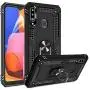 Galaxy A20S Case (Not Fit Galaxy A20/A20E) with HD Screen Protector, Gritup [Military Grade] 360 Degree Rotating Metal Ring Holder Kickstand Armor Bracket Cover Phone Case for Samsung A20S Black