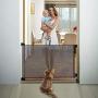 EasyBaby Products Indoor Outdoor Retractable Baby Gate, 33'' Tall, Extends up to 55'' Wide, Grey