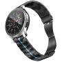RABUZI Compatible for Samsung Galaxy Watch 45mm/46mm bands,22mm Enamel Process Stainless Steel Metal Watch Strap Compatible Samsung Watch 3 45mm,Gear S3 Frontier/Classic Smartwatch,Black+Blue