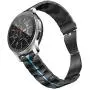 RABUZI Compatible for Samsung Galaxy Watch 45mm/46mm bands,22mm Enamel Process Stainless Steel Metal Watch Strap Compatible Samsung Watch 3 45mm,Gear S3 Frontier/Classic Smartwatch,Black+Blue