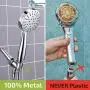 All Metal 3-Spray Hand Held Shower Head with Hose and Holder, Chrome | 2.5 GPM High Flow Handheld Showerhead | Select from Wide, Massage, and Mist Sprays