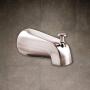 SENTO Slip On Nickel Universal Bathroom Tub Spout with Diverter, Durable Heavy Duty Metal Bathtub Faucet with Shower Diverter - 4 Inches 1/2'' Copper Pipe, Satin Nickel