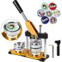 VEVOR Button Maker 1inch Rotate Button Maker Yellow Rotate Button Badge Maker Machine 25mm with 100 Sets Circle Button Parts for Friends（25mm 1inch）