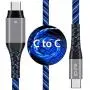 USB C to USB C 6FT Cable, iCrius 60W 3A Light Up Led Fast Charger Cord Compatible with Samsung Galaxy S20+ Ultra/Note 10+, MacBook Air/Pro 13, iPad Pro 2020, Google Pixel 2/3/4 XL, and More (Blue) USB C to USB C 6FT Cable, iCrius 60W 3A Light Up Led Fast Charger Cord Compatible with Samsung Galaxy S20+ Ultra/Note 10+, MacBook Air/Pro 13, iPad Pro 2020, Google Pixel 2/3/4 XL, and More (Blue)