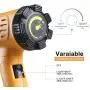 SEEKONE Heat Gun 1800W Heavy Duty Hot Air Gun Kit Variable Temperature Control with 2-Temp Settings 4 Nozzles 122℉~1202℉(50℃- 650℃)with Overload Protection for Crafts, Shrinking PVC, Stripping Paint SEEKONE Heat Gun 1800W Heavy Duty Hot Air Gun Kit Variable Temperature Control with 2-Temp Settings 4 Nozzles 122℉~1202℉(50℃- 650℃)with Overload Protection for Crafts, Shrinking PVC, Stripping Paint