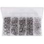 Stainless Steel Split Ring, 200PCS 5Sizes Split Rings Solid Lures Connectors Fishing Tackle High Strength Lure Tackle Connector kit