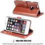 OCASE iPhone 6S Case [Free Screen Protector Included] Leather Flip Wallet Case for iPhone 6 / 6S Devices - Brown
