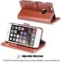 OCASE iPhone 6S Case [Free Screen Protector Included] Leather Flip Wallet Case for iPhone 6 / 6S Devices - Brown