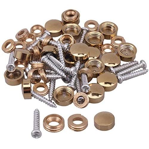 20pcs Fitting Parts Metal Gold Screw Cap Mirror Nails Decoration Lid (10mm)