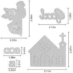 Cutting Dies Metal, Angel and Church Embossing Stencils for DIY Scrapbooking Photo Album Decorative DIY Paper Cards Making Gift, Greeting Metallic Die Cut