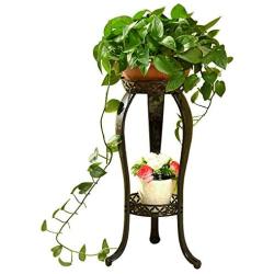 32'' Plant Stand Metal Flower Holder Pot with 2 Tier Garden Decoration Display Patio Standing Plant Flower Pot Rack Display Shelf for Garden Office Indoor Outdoor