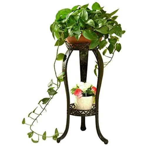 32'' Plant Stand Metal Flower Holder Pot with 2 Tier Garden Decoration Display Patio Standing Plant Flower Pot Rack Display Shelf for Garden Office Indoor Outdoor 32'' Plant Stand Metal Flower Holder Pot with 2 Tier Garden Decoration Display Patio Standing Plant Flower Pot Rack Display Shelf for Garden Office Indoor Outdoor