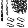 ECUDIS 20 Feet Black Pendant Light Fixture Chain, Lighting Hanging Chain Extension with Connection Locks, Heavy Duty Lighting Chain Replacement for Chandelier, Plants, Fruit Basket (Black Finish)