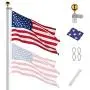 Yeshom 25 FT Upgraded Sectional Aluminum Flagpole 15 Gauge 24-30mph 3x5 US American Flag Ball Fly 2 Flags Outdoor Yeshom 25 FT Upgraded Sectional Aluminum Flagpole 15 Gauge 24-30mph 3x5 US American Flag Ball Fly 2 Flags Outdoor