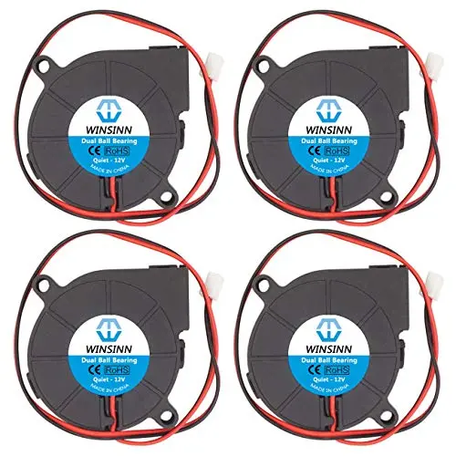 WINSINN 50mm Blower Fan 12V 5015 Dual Ball Bearing 50x15mm Turbine Turbo Brushless - Quiet (Pack of 4Pcs) WINSINN 50mm Blower Fan 12V 5015 Dual Ball Bearing 50x15mm Turbine Turbo Brushless - Quiet (Pack of 4Pcs)
