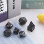 Polyhedral Metal Dices Set Zinc Alloy with Enamel Solid Metal for DND Game, Tabletop RPG, Dungeons and Dragons, Math Teaching, 7 Pieces Dice Set with Black Velvet Bag (New Silver Nickel)