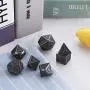 Polyhedral Metal Dices Set Zinc Alloy with Enamel Solid Metal for DND Game, Tabletop RPG, Dungeons and Dragons, Math Teaching, 7 Pieces Dice Set with Black Velvet Bag (New Silver Nickel)