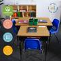 ECR4Kids 24'' x 18'' Adjustable Open Front Student Metal Book Box, DESK, 1-Pack, Black and Oak